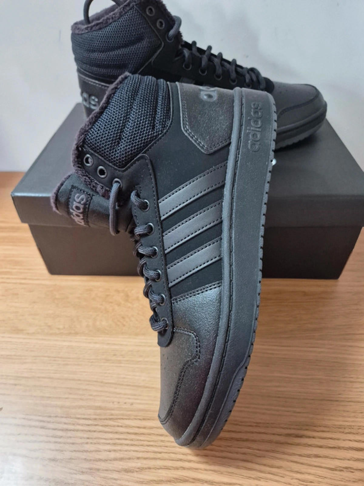 Adidas Hoops Mid all Black UK 9