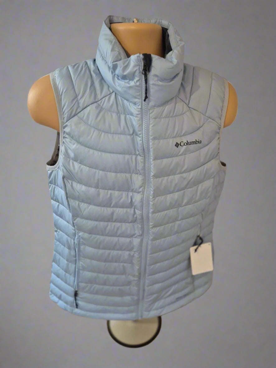Columbia baby blue insulated bodywarmer women's Large