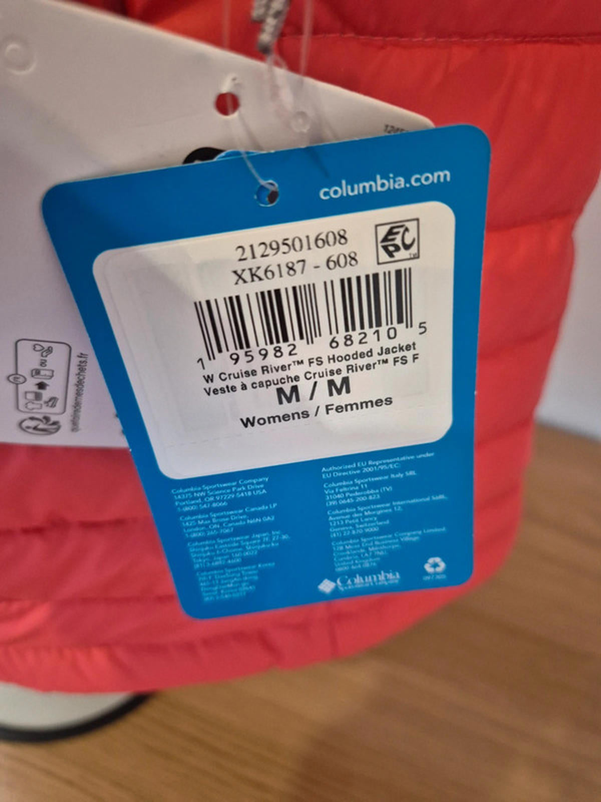 Columbia FS Hooded Jacket uk Medium in coral/pink rrp £115