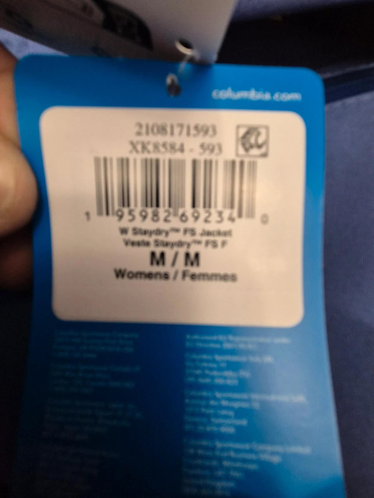 Columbia Womens Stay dry jacket uk M blue