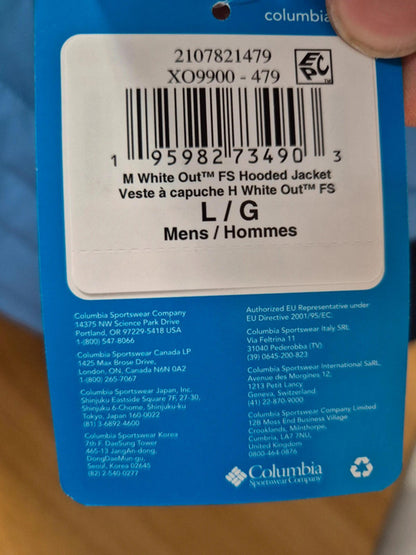 Columbia M White out FS hooded Jacket blue