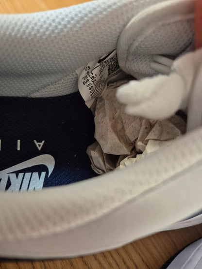 Nike Air Force 1 UK 5.5 White/Navy - Classic Basketball Sneakers