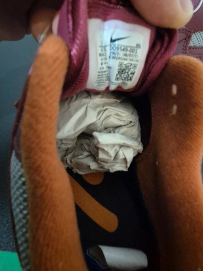 Nike Air max 1 / P Metallic Silver/ Rush Maroon UK 7.5