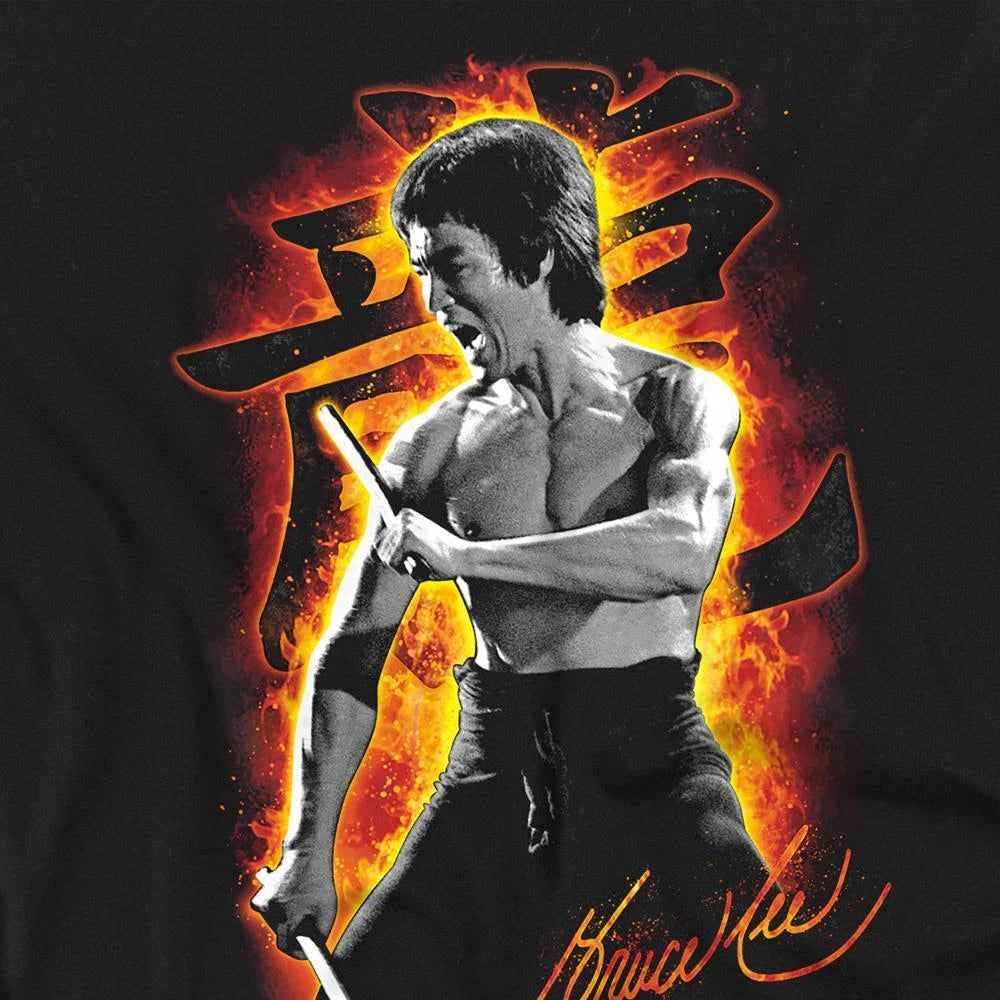 Bruce Lee Attack Mens T-Shirt Black