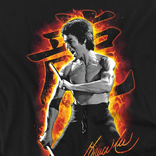 Bruce Lee Attack Mens T-Shirt Black